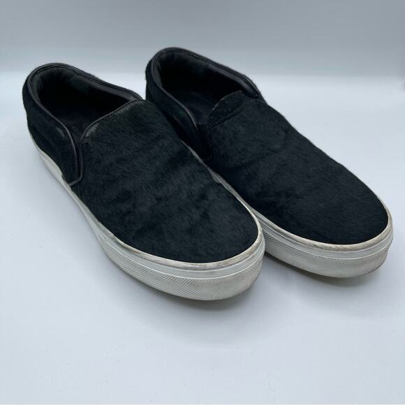 Céline Black Fur Slip On Loafer Shoes Size 6.5 (Flawed) - Picture 1 of 13